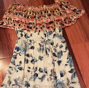 Hemant & Nandita Silk Off Shoulder Midi Dress